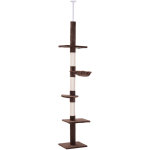 Pawhut - arbre à chat poteau à griffer l40 x l 34 x h 230 - 260 cm 5 niveaux d'activités marron Pawhut - arbre à chat poteau à griffer l40 x l 34 x h 230 - 260 cm 5 niveaux d'activités marron