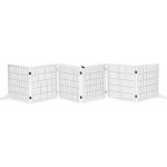 Pawhut - barrire de scurit parc enclos chien modulable pliable porte verrouillable intgre 5 panneaux ...