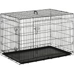 Pawhut - cage caisse de transport pliante pour chien en mtal noir 106 x 71 x 76 cm