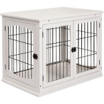 Pawhut - cage pour chien animaux cage en bois mdf classe e1 3 portes verrouillables max. 30 kg dim. 81l ...