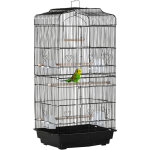 Cage � oiseaux voli�re avec mangeoires perchoirs plateau amovible dim. 46, 5l x 35, 5l x 92h cm m�tal ...