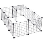 Cage parc enclos pour animaux domestiques l 106 x l 73 x h 36 cm bords arrondis fil métallique noir 55 ... Cage parc enclos pour animaux domestiques l 106 x l 73 x h 36 cm bords arrondis fil métallique noir 55 ...