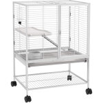 Pawhut - cage pour rongeurs furet chinchilla plateforme rampe 2 portes biberon gamelle plateau tagre ...