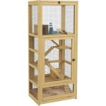 Pawhut - cage pour rongeurs petits animaux en bois 5 niveaux - chelle, niche, balanoire, plateau amovible, ...