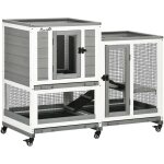 Clapier � lapin sur roulettes cage � lapin 3 niveaux 2 portes verrouillables 3 plateaux coulissants rampes ...