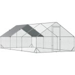 Enclos poulailler chenil 18 m - parc grillag dim. 6l x 3l x 2h m - espace couvert - acier galvanis ...