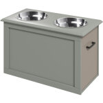 Pawhut - gamelle double chien chat porte - gamelles sur�lev� dim. 60l x 30l x 41h cm 2 gamelles poign�es ...