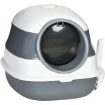 Pawhut - maison de toilette pliable - bac  litire chat avec porte battante, pelle et filtre inclus ...