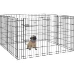 Pawhut - parc enclos acier pour chien animaux 1 porte 8 panneaux 76l x 61l cm noir Pawhut - parc enclos acier pour chien animaux 1 porte 8 panneaux 76l x 61l cm noir