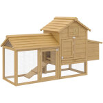 Pawhut petit poulailler cottage cage � poules sur pied dim. 151l x 54l x 87h cm multi - �quipement bois ...