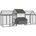 Poulailler en bois 2 enclos modulables niche pondoir gris Poulailler en bois 2 enclos modulables niche pondoir gris