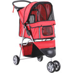 Pawhut - poussette buggy pour chien chat animaux roue avant pivotante 360 degrés rouge Pawhut - poussette buggy pour chien chat animaux roue avant pivotante 360 degrés rouge