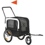 Remorque v�lo jogger 2 en 1 pour chien - remorque � v�lo pour chien - attache, drapeau, roue av pivotante, ...