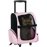 Pawhut - sac chien - tissus - 42x25x55cm - rose
