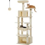 Pawz road - grand arbre  chat gant, poteau griffoir sisal, panier et maison super large pour chats ...