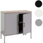 Mendler - commode hwc - l84, buffet armoire, 2 portes m�tal 90x90x40cm, m�lamin� gris