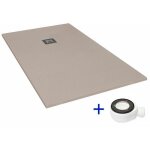 Pdd - receveur de douche extra plat quartz moka ral 1019 80x100