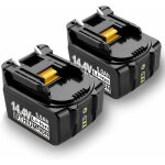 Pdstation - 2x 14. 4v 5000mah remplacer batterie d'outil bl1430b bl1430 avec led pour makita dvr340 dur142umdu ...