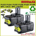 Pdstation - 2x 18v 7. 0ah p108 remplacement de batterie pour ryobi 18v one + p108 rb18l25 rb18l13 rb18l50 ...