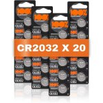 Peakpower - piles cr2032 lot de 20 - batteries lithium 3v - 100% Peakpower - piles cr2032 lot de 20 - batteries lithium 3v - 100%