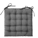 Lot de 6 galettes de chaise gris � motifs - 38 x 38 cm - pegane -