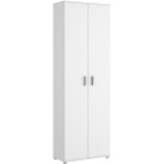 Armoire de rangement 2 portes coloris blanc - longueur 61 x profondeur 35 x hauteur 190 cm pegane
