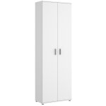 Armoire de rangement 2 portes coloris blanc - longueur 61 x profondeur 35 x hauteur 190 cm pegane