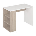 Pegane - bureau avec rangements coloris chne clair / blanc - longueur 100 x hauteur 75 x profondeur ...