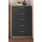 Chiffonnier, meuble de rangement coloris chêne cambrian, graphite - longueur 60 x profondeur 40 x hauteur ... Chiffonnier, meuble de rangement coloris chêne cambrian, graphite - longueur 60 x profondeur 40 x hauteur ...