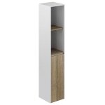 Pegane - colonne de salle de bain en m�lamine coloris ch�ne / blanc - longueur 30 x profondeur 25 x hauteur ...