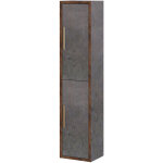 Pegane - colonne de salle de bain en m�lamin� coloris gris - longueur 31 x profondeur 25 x hauteur 140 ...