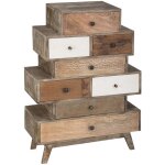 Pegane - commode design en bois de manguier, de 8 tiroirs - l. 76 x l. 35 x h. 107 cm