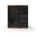 Commode en laqu� noir brillant - l102 x h115 x p40 cm pegane