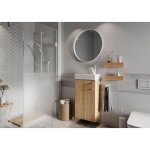 Pegane - ensemble salle de bain olbia meuble avec vasque couleur chne sonoma - longueur 40 x profondeur ...