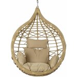 Pegane - fauteuil de jardin suspendu en rotin synthétique avec coussin marron clair - largeur 100 x hauteur ... Pegane - fauteuil de jardin suspendu en rotin synthétique avec coussin marron clair - largeur 100 x hauteur ...