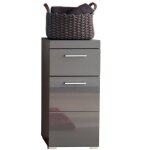 Pegane - meuble bas de salle de bain coloris gris anthracite mat, gris anthracite brillant - longueur ...