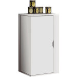 Pegane - meuble polyvalent 1 porte coloris blanc - hauteur 90 x longueur 47 x profondeur 47 cm
