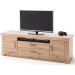 Pegane - meuble tv coloris ch�ne - longueur 180 x hauteur 60 x profondeur 55 cm