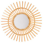 Pegane - miroir en rotin soleil - dim : d 58 cm