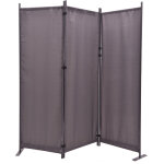 Pegane - paravent en métal et tissu gris de 3 pans - hauteur 170 cm x largeur 160, 5 cm Pegane - paravent en métal et tissu gris de 3 pans - hauteur 170 cm x largeur 160, 5 cm