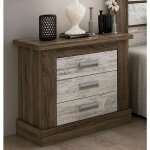 Table de chevet, table de nuit coloris chne truff, blanc vieilli - longueur 66 x profondeur 39, 60 ...