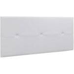 Tte de lit en simili - cuir coloris blanc - longueur 160 x profondeur 4 x hauteur 55 cm pegane