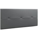 Tte de lit en simili - cuir coloris gris - longueur 160 x profondeur 4 x hauteur 55 cm pegane