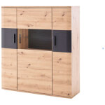 Vaisselier coloris chêne massif / graphite - longueur 120 x hauteur 134 x profondeur 37 cm pegane Vaisselier coloris chêne massif / graphite - longueur 120 x hauteur 134 x profondeur 37 cm pegane