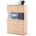 Vaisselier coloris chêne massif / graphite - longueur 90 x hauteur 134 x profondeur 37 cm pegane Vaisselier coloris chêne massif / graphite - longueur 90 x hauteur 134 x profondeur 37 cm pegane