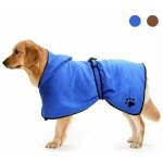 Peignoir pour chien avec capuchon � cordon ajustable, peignoir en microfibre super absorbant, s�chage ...