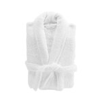Peignoir col ch�le en coton 'tendresse' blanc