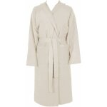 Peignoir microfibre moderne couleur unie doux homme femme ceinture poches capuche beige - xxl