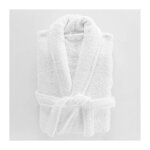 Peignoir mixte ponge col chle uni ? tendresse 500 g / m - blanc