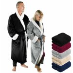 Peignoir, robe de chambre polaire mixte, utra douce - l / xl - noir vivezen